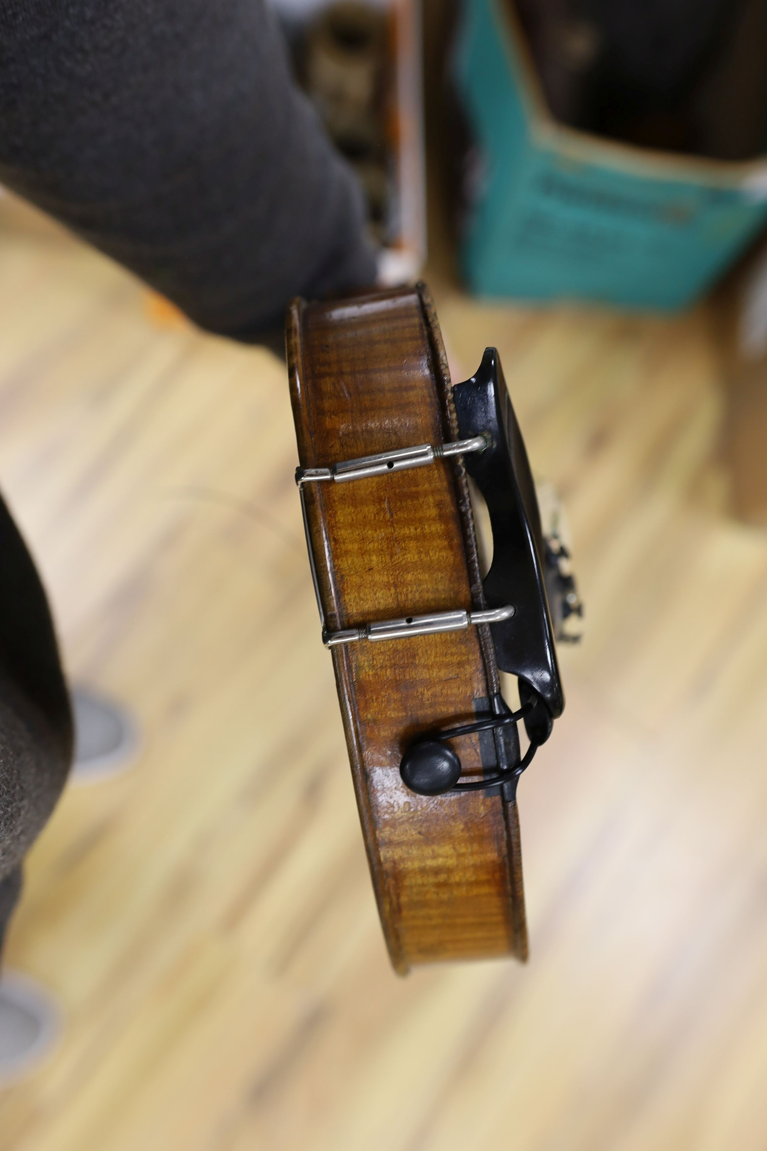 A 19th century cased violin, possibly John Walker